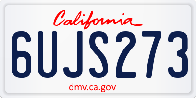 CA license plate 6UJS273