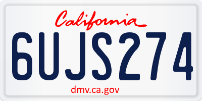 CA license plate 6UJS274