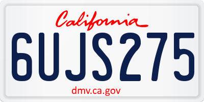 CA license plate 6UJS275