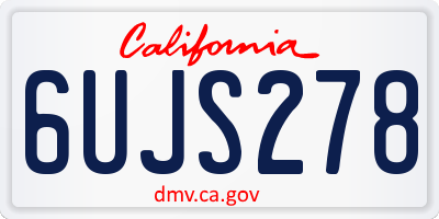 CA license plate 6UJS278