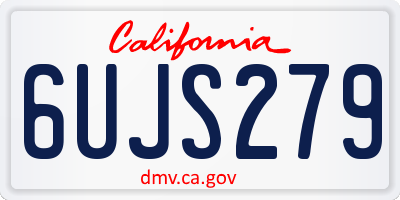 CA license plate 6UJS279
