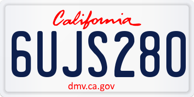 CA license plate 6UJS280