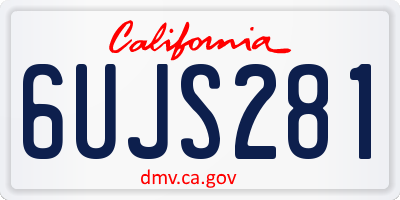 CA license plate 6UJS281