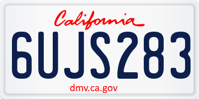 CA license plate 6UJS283