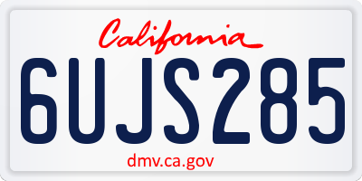 CA license plate 6UJS285