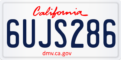 CA license plate 6UJS286