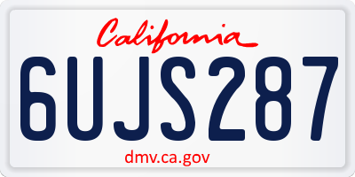 CA license plate 6UJS287