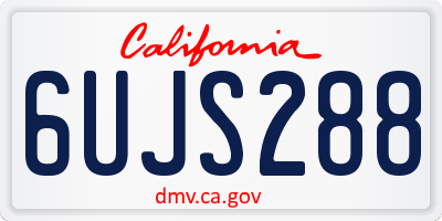 CA license plate 6UJS288