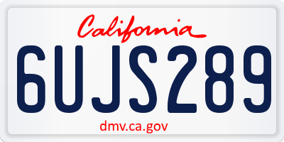 CA license plate 6UJS289