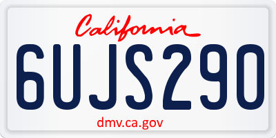 CA license plate 6UJS290