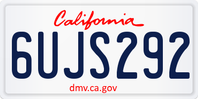 CA license plate 6UJS292