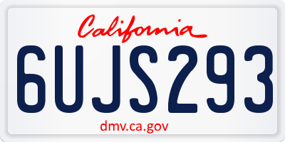 CA license plate 6UJS293