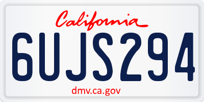 CA license plate 6UJS294