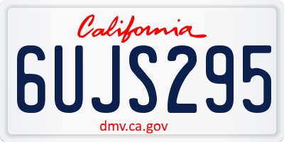 CA license plate 6UJS295