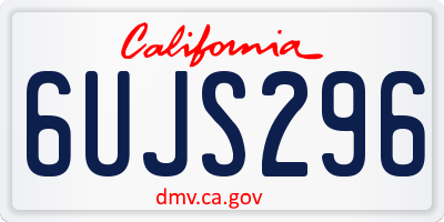 CA license plate 6UJS296