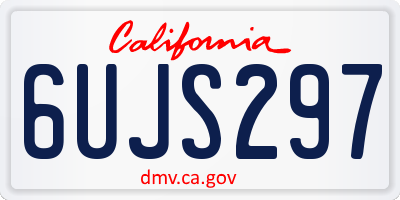 CA license plate 6UJS297
