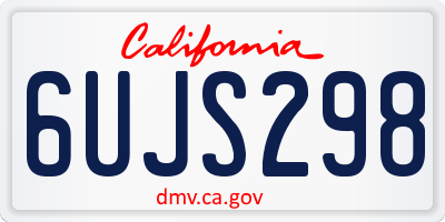 CA license plate 6UJS298