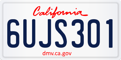 CA license plate 6UJS301