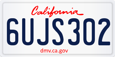 CA license plate 6UJS302