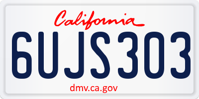 CA license plate 6UJS303