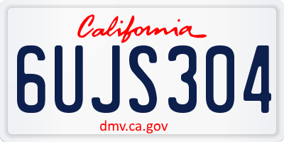 CA license plate 6UJS304