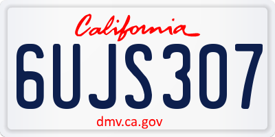 CA license plate 6UJS307