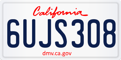 CA license plate 6UJS308