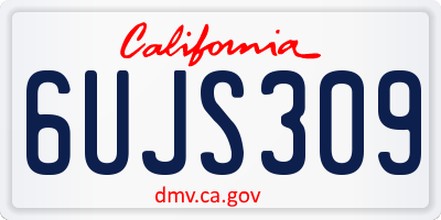 CA license plate 6UJS309