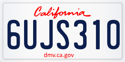 CA license plate 6UJS310
