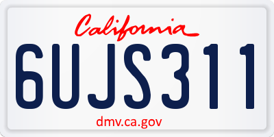 CA license plate 6UJS311