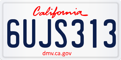 CA license plate 6UJS313