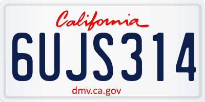 CA license plate 6UJS314