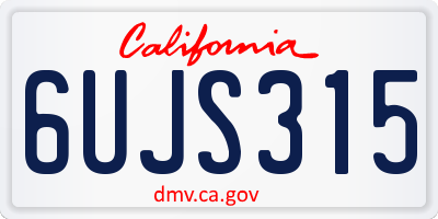 CA license plate 6UJS315