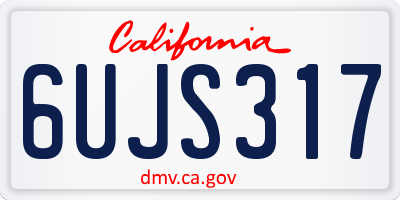 CA license plate 6UJS317