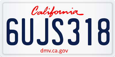 CA license plate 6UJS318