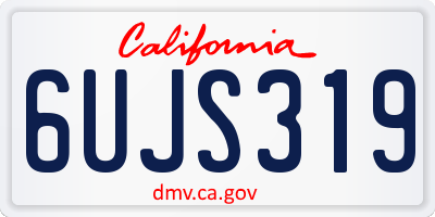CA license plate 6UJS319
