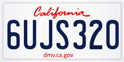 CA license plate 6UJS320