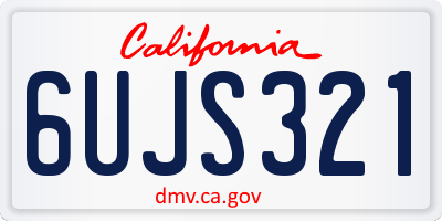 CA license plate 6UJS321