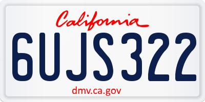 CA license plate 6UJS322