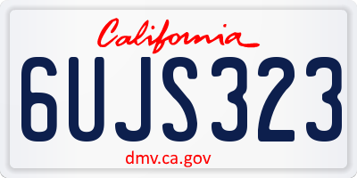 CA license plate 6UJS323
