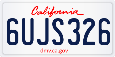 CA license plate 6UJS326
