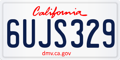 CA license plate 6UJS329