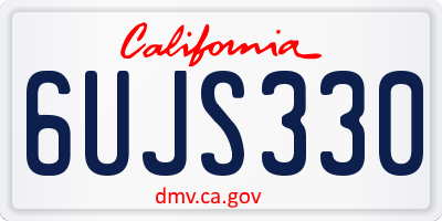 CA license plate 6UJS330