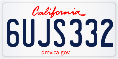 CA license plate 6UJS332