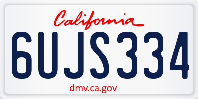 CA license plate 6UJS334