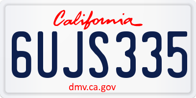 CA license plate 6UJS335