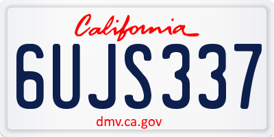 CA license plate 6UJS337