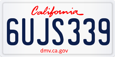 CA license plate 6UJS339