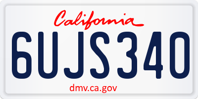 CA license plate 6UJS340