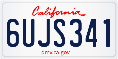 CA license plate 6UJS341